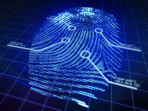 a fingerprint image representing biometric locking mechanism (1)