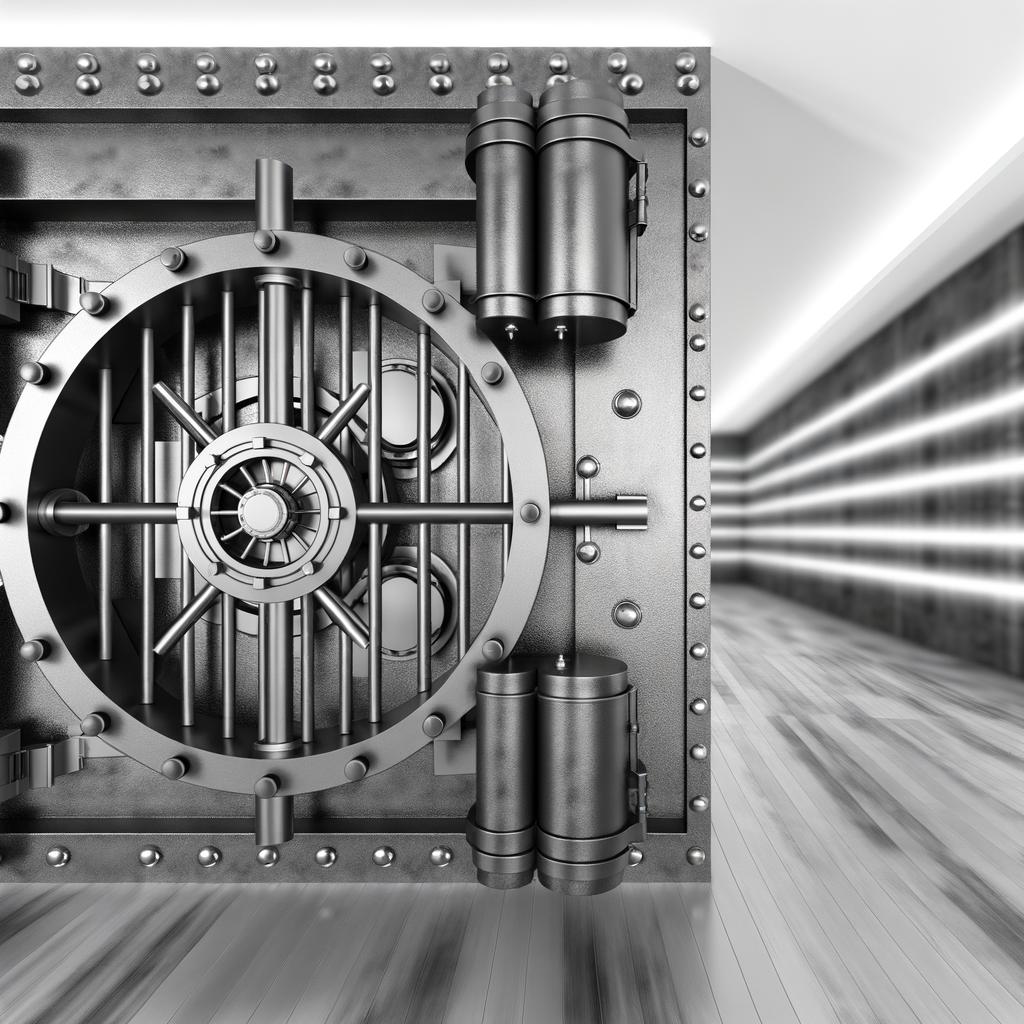 An image of a strong and secure vault door built by Smith Security Safes, a company serving the security industry for nearly 40 years