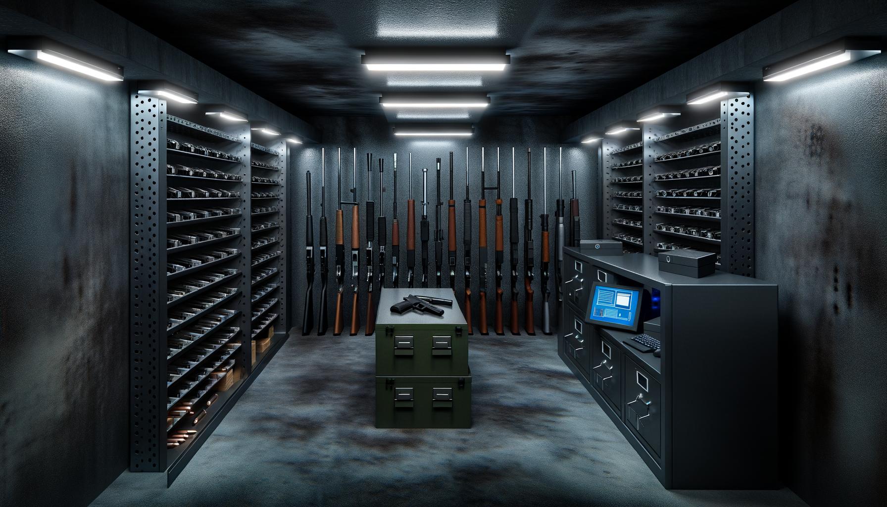 The inside of a gun safe room that looks realistic
