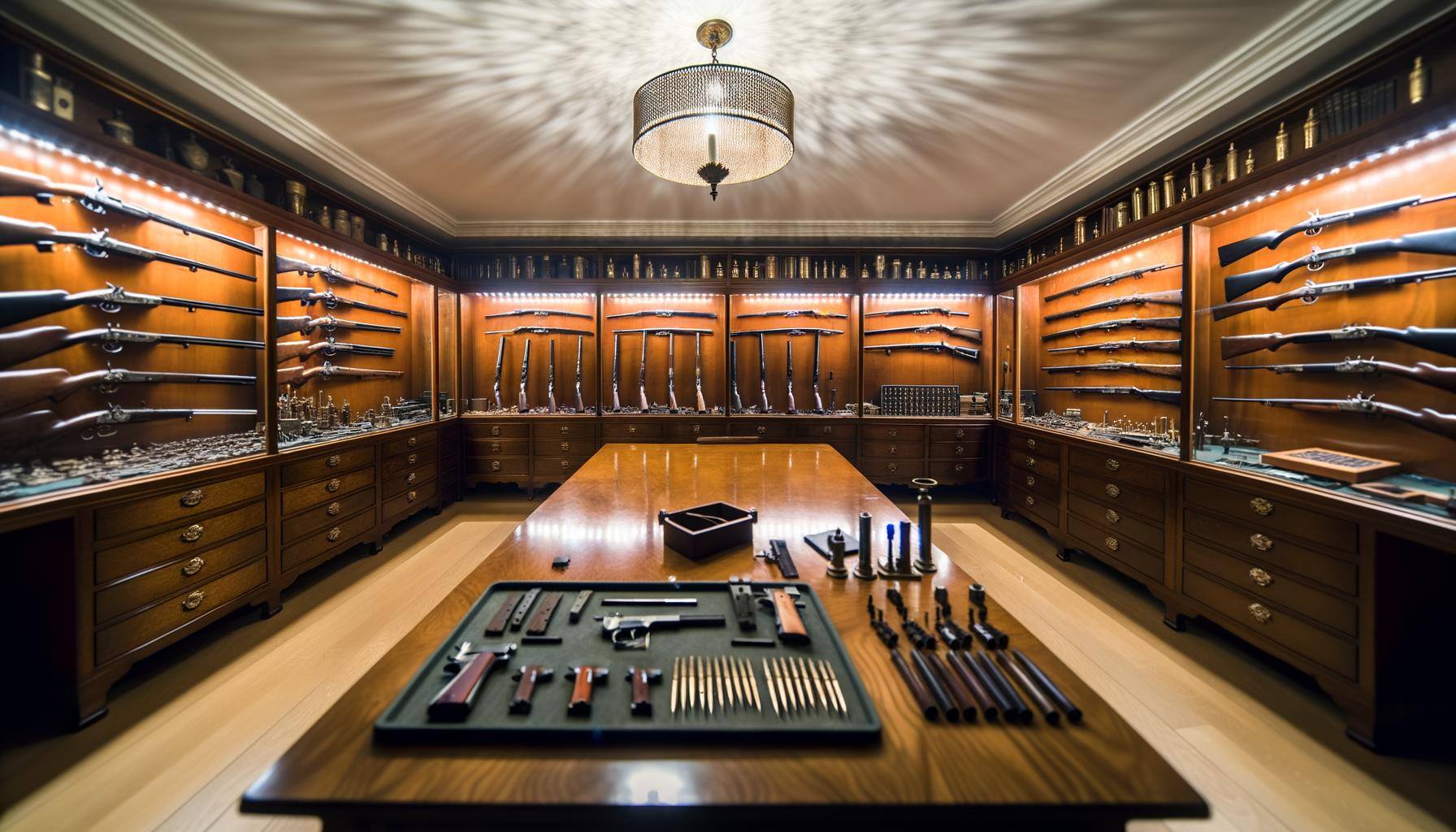 inside of a gun room that is inside of a home